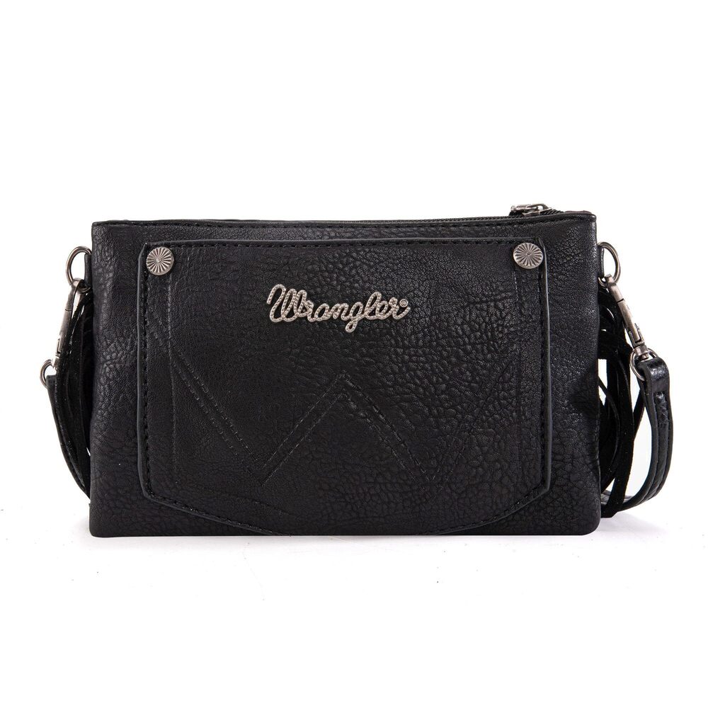 8724 Wrangler Clutch Wristlet Fringe Purse Western Crossbody Bags - Picture 5 of 7